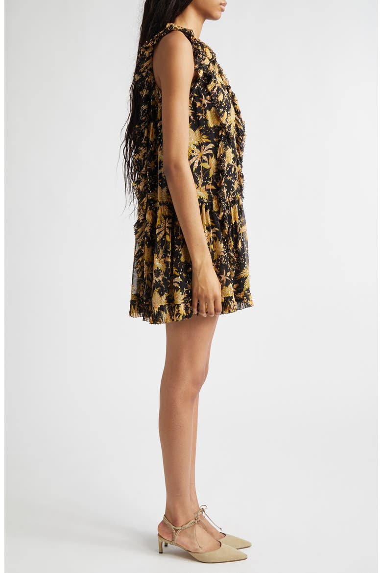 Signe Floral Silk Blend Dress, Alternate, color, FORSYTHIA