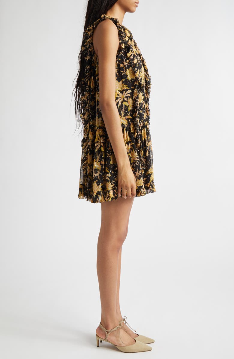 Ulla Johnson Signe Floral Silk Blend Dress, Alternate, color, Forsythia