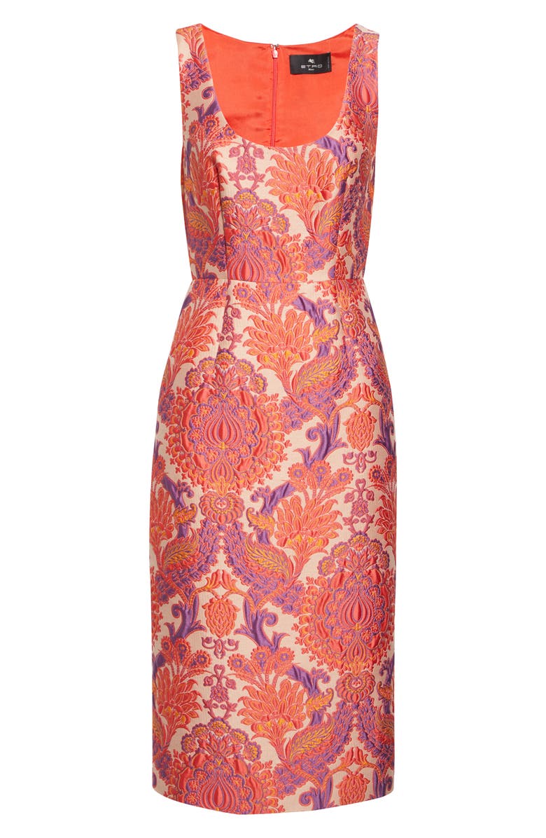 Etro Paisley Metallic Brocade Midi Dress, Alternate, color, Var. Multicolor F.do Bianco