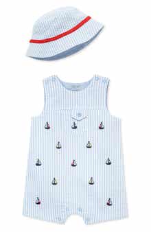 Little Me Sailboat Sunsuit & Hat Set