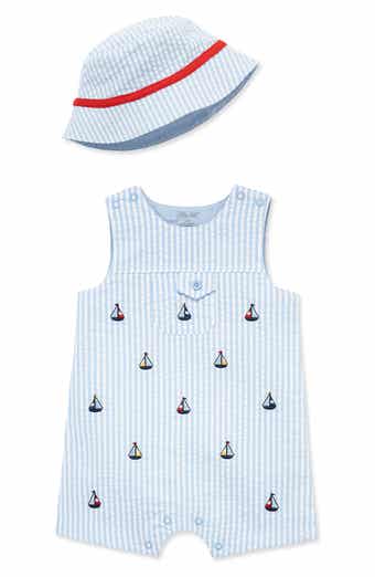 Little Me Sailboat Sunsuit & Hat Set