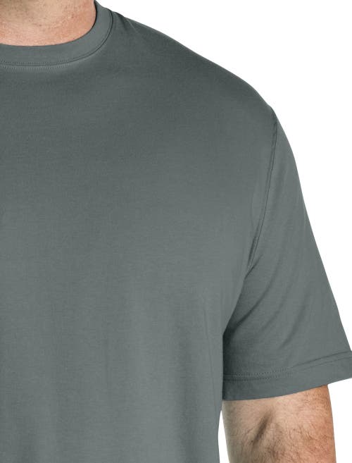Harbor Bay By Dxl Big & Tall Moisture-wicking Jersey T-shirt In Brown