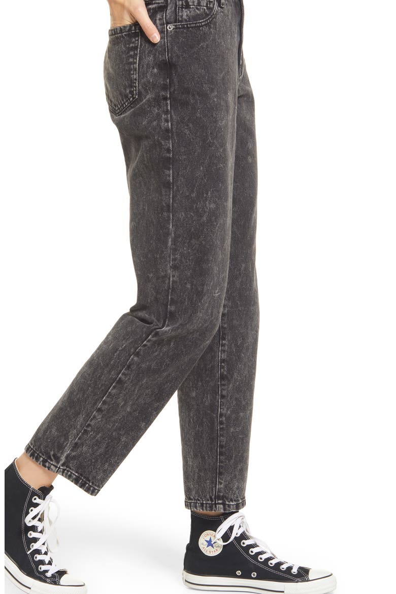 Acid Wash Straight Leg Mom Jeans, Alternate, color, BLACK ACID WASH