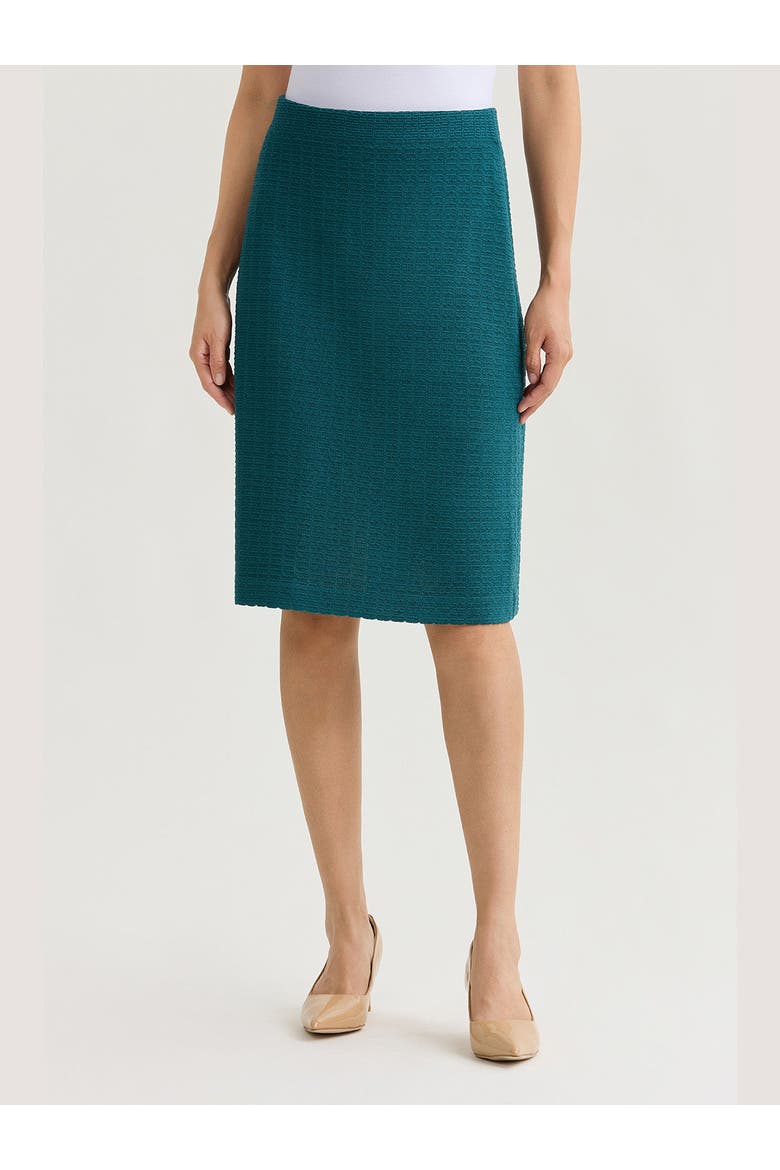 Tonal Grid Straight Knit Skirt, Main, color, Spruce
