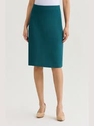 Misook Tonal Grid Straight Knit Skirt