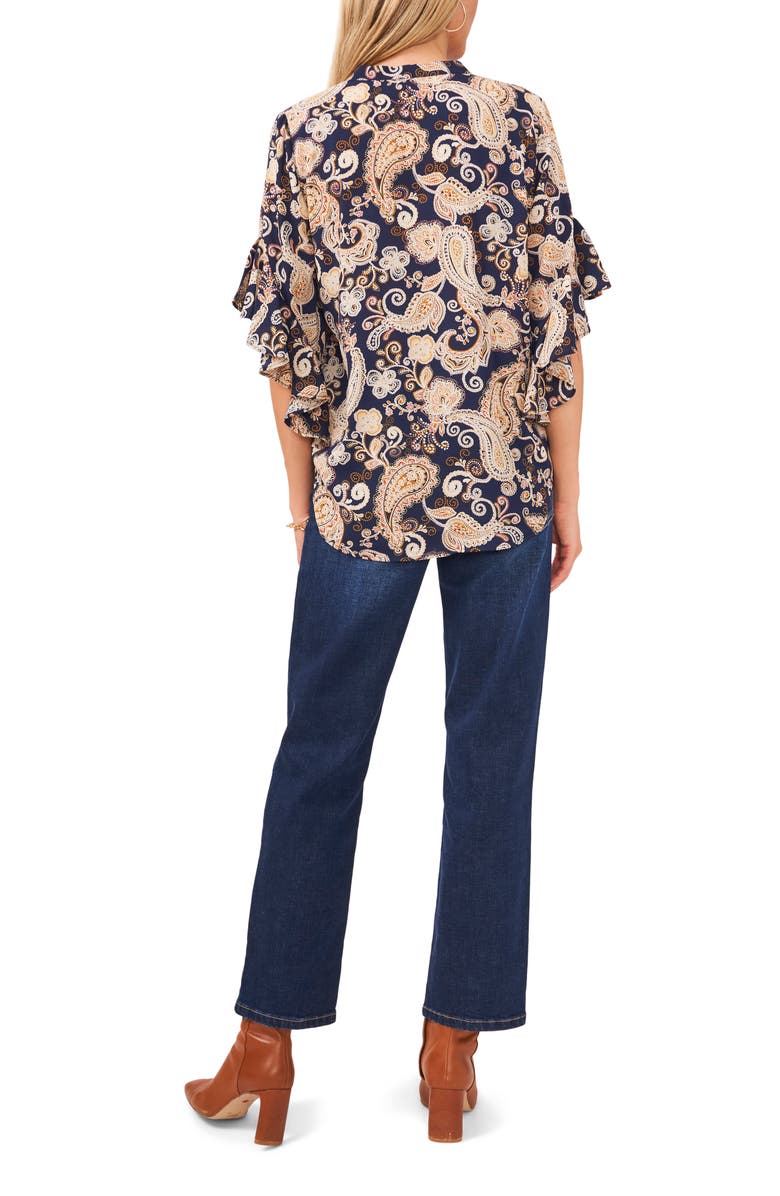 Vince Camuto Glasgow Paisley Flutter Sleeve Blouse, Alternate, color, 