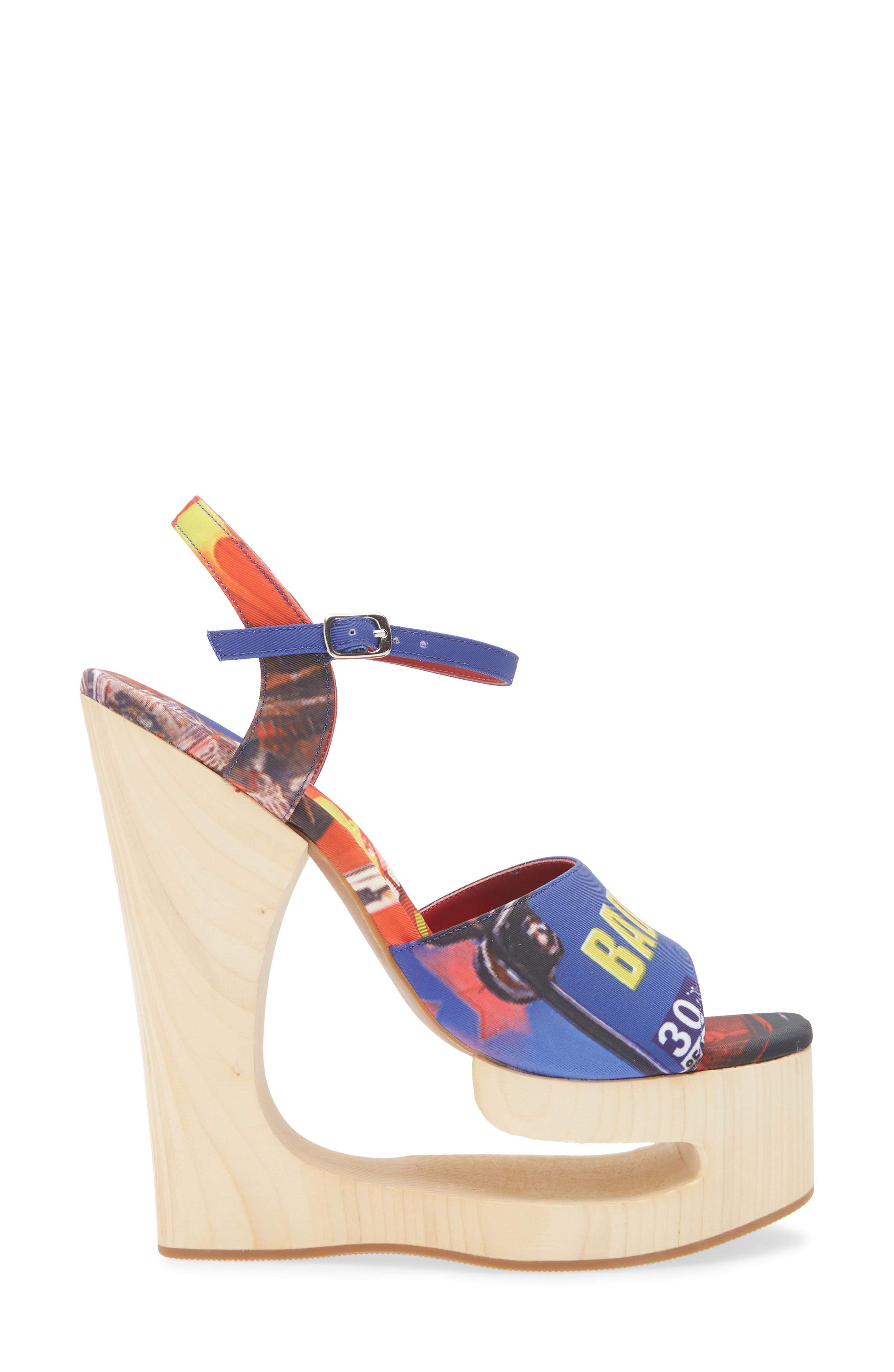 Jeffrey Campbell Flag Girl Platform Wedge Sandal, Alternate, color, 
