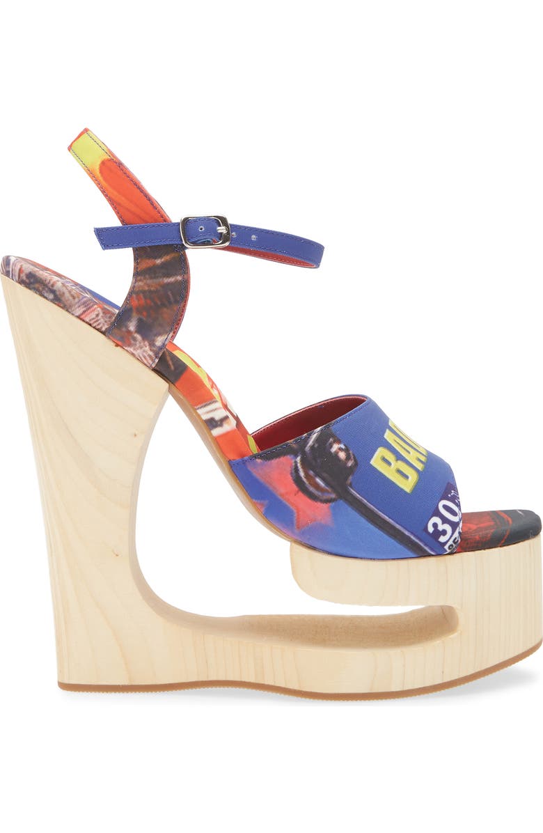 Jeffrey Campbell Flag Girl Platform Wedge Sandal, Alternate, color,
