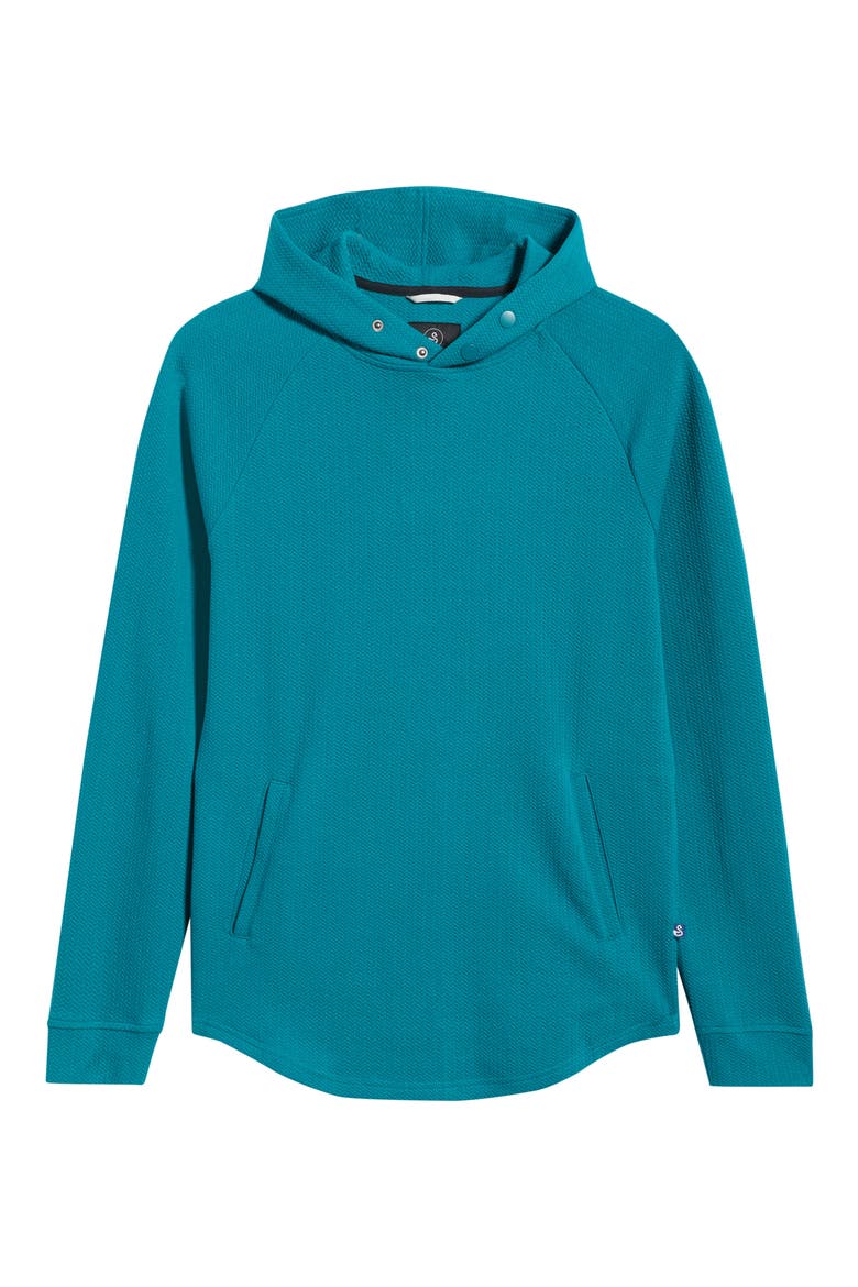 Luke Hooded Cotton Blend Performance Pullover, Alternate, color, DEEP-LAKE