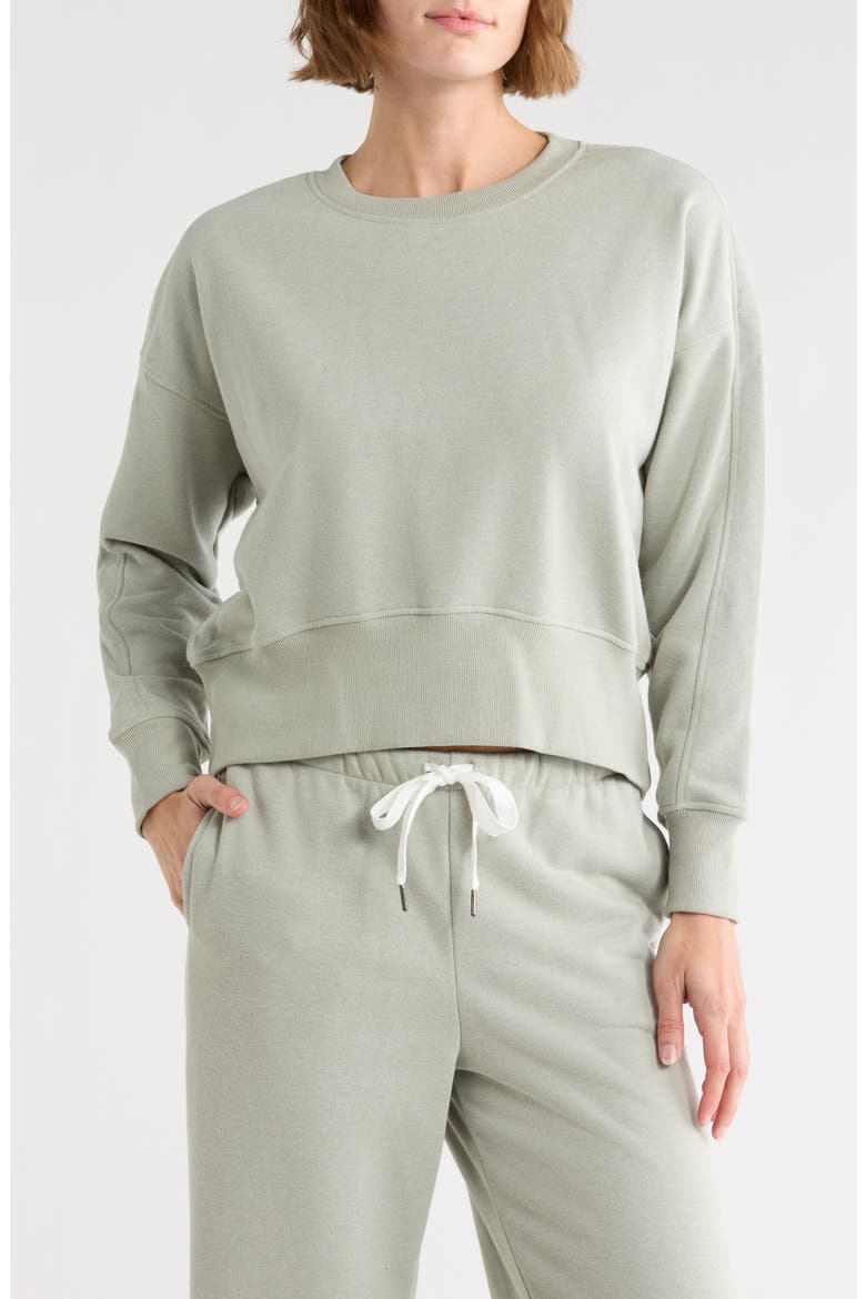 Marley Cotton Blend Fleece Sweatshirt, Main, color, WROUGHT IRON
