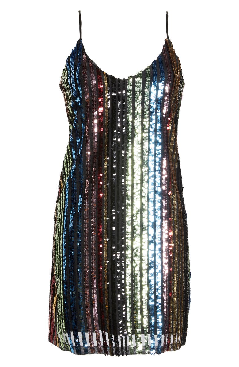 Forest Lily Sequin Stripe Slipdress, Alternate, color, 