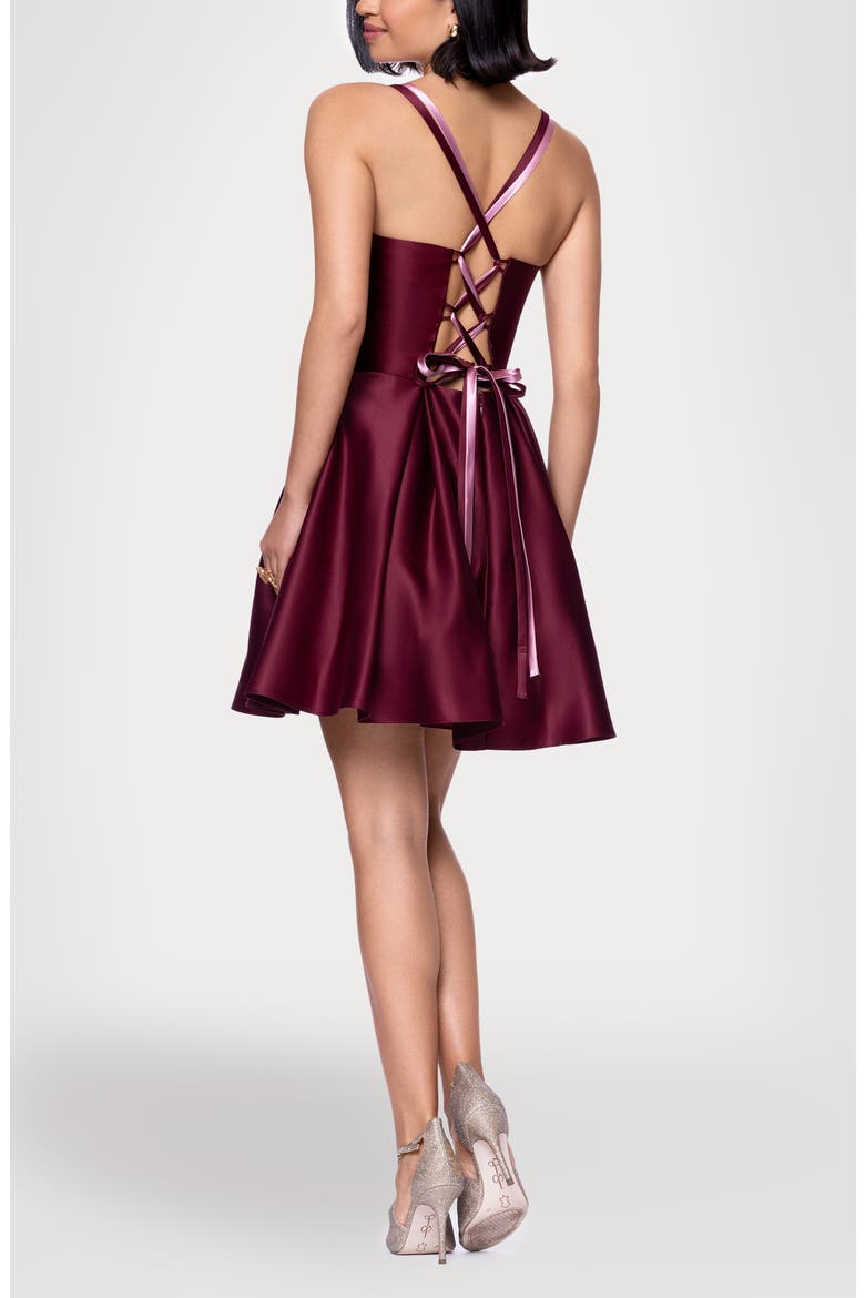 Satin Minidress, Alternate, color, WINE