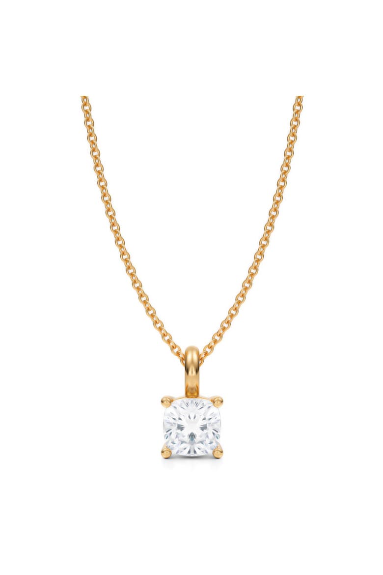 Cushion Solitaire Lab Diamond Pendant Necklace 14K 1.0ct, Main, color, Yellow Gold