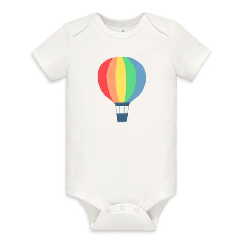 Organic Short Sleeve Hot Air Balloon Babysuit