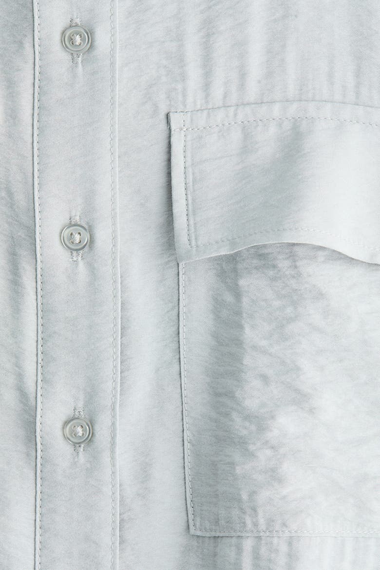 Stand-Up-Collar Cargo Shirt, Alternate, color, Light gray