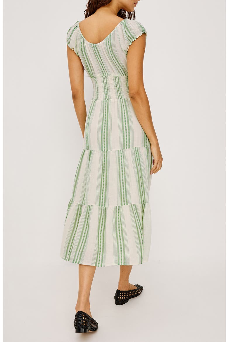 Daria Stripe Smocked Waist Midi Dress, Alternate, color, MARGARITA STRIPE
