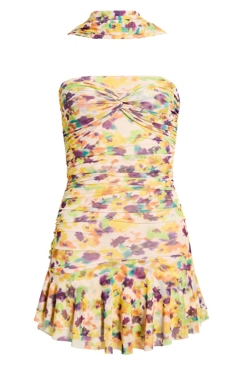 Ineson Floral Print Strapless Minidress, Alternate, color, TOSSED DITSY