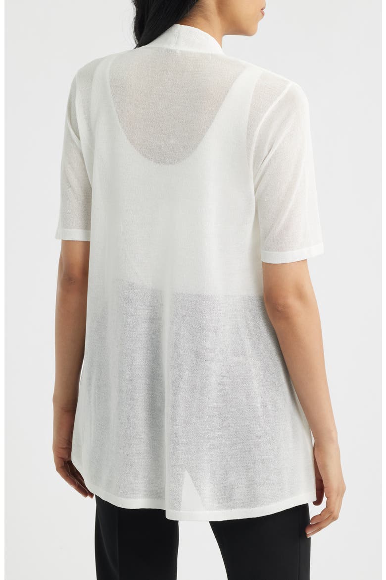 Semisheer Short Sleeve Cardigan, Alternate, color, WHITE DOVE