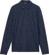 John Varvatos Jalen Three Color Marl Jacquard Long Sleeve Polo