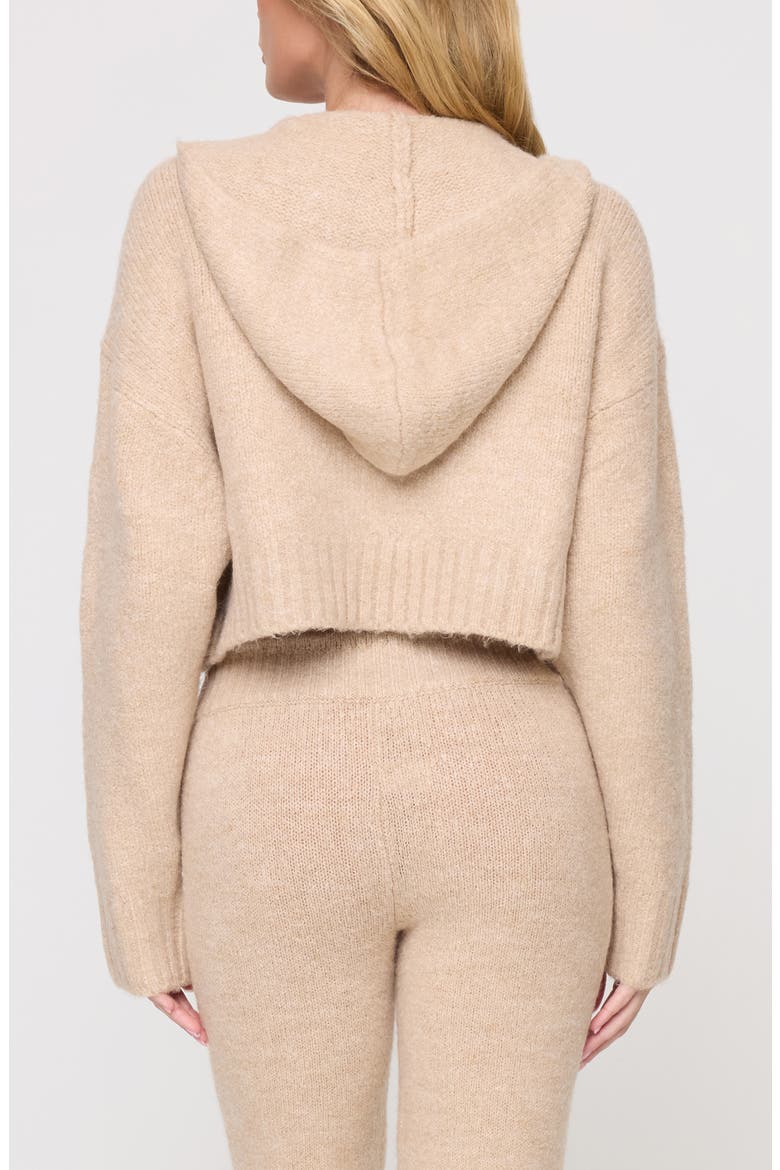 Jet Set Crop Zip Hoodie, Alternate, color, HEATHER OATMEAL