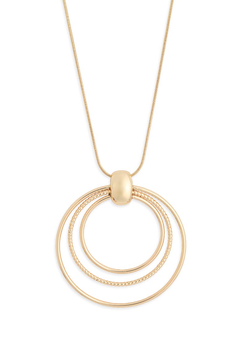 Circle Pendant Necklace, Main, color, GOLD