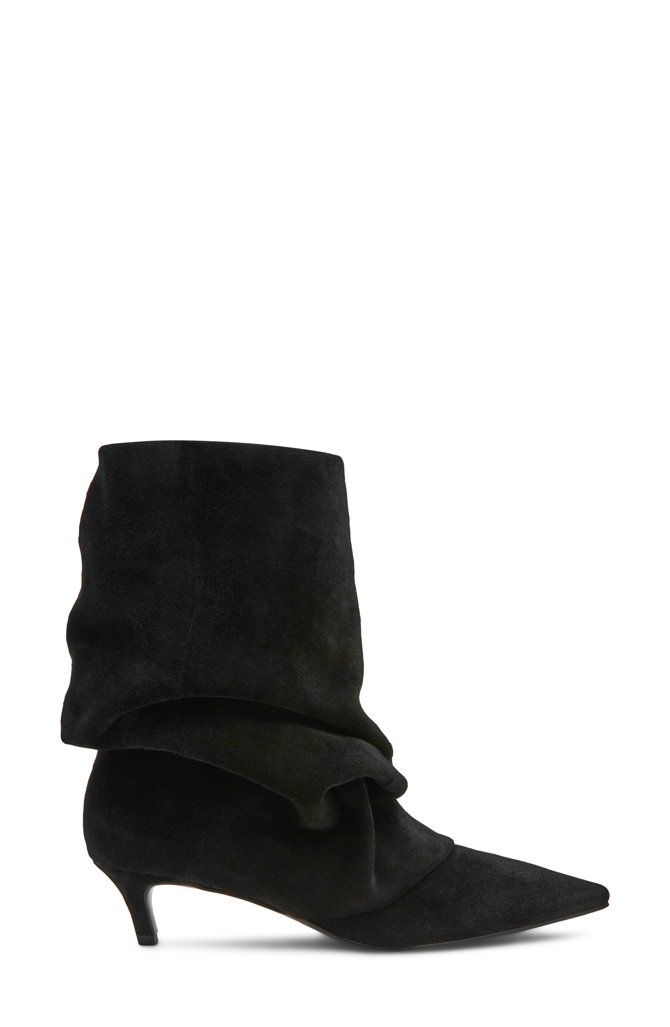Lennox Pointed Toe Bootie, Alternate, color, BLACK SUEDE