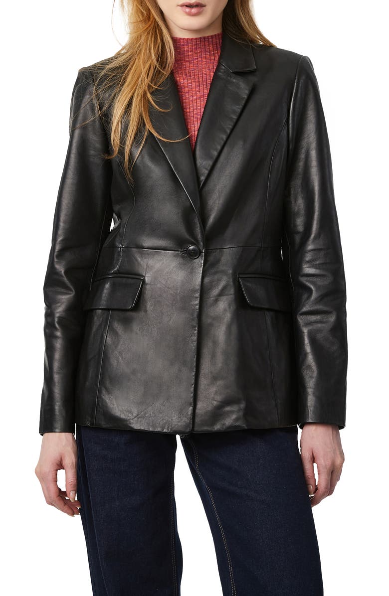 Bernardo Leather Blazer, Main, color,