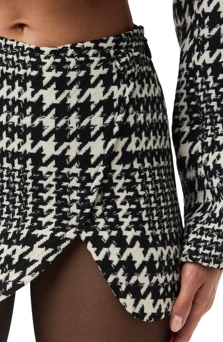 Naked Wardrobe Houndstooth Crossover Miniskirt, Alternate, color, Black / White