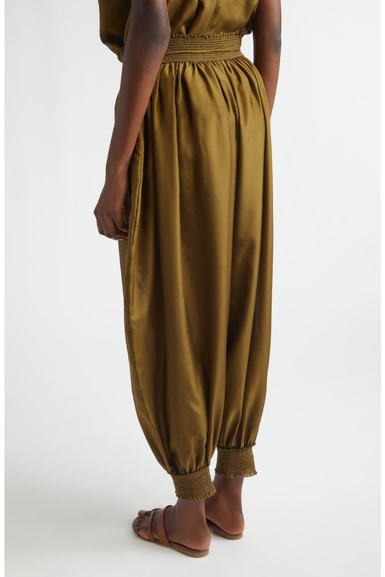 Mahon Silk Harem Pants, Alternate, color, OLIVE