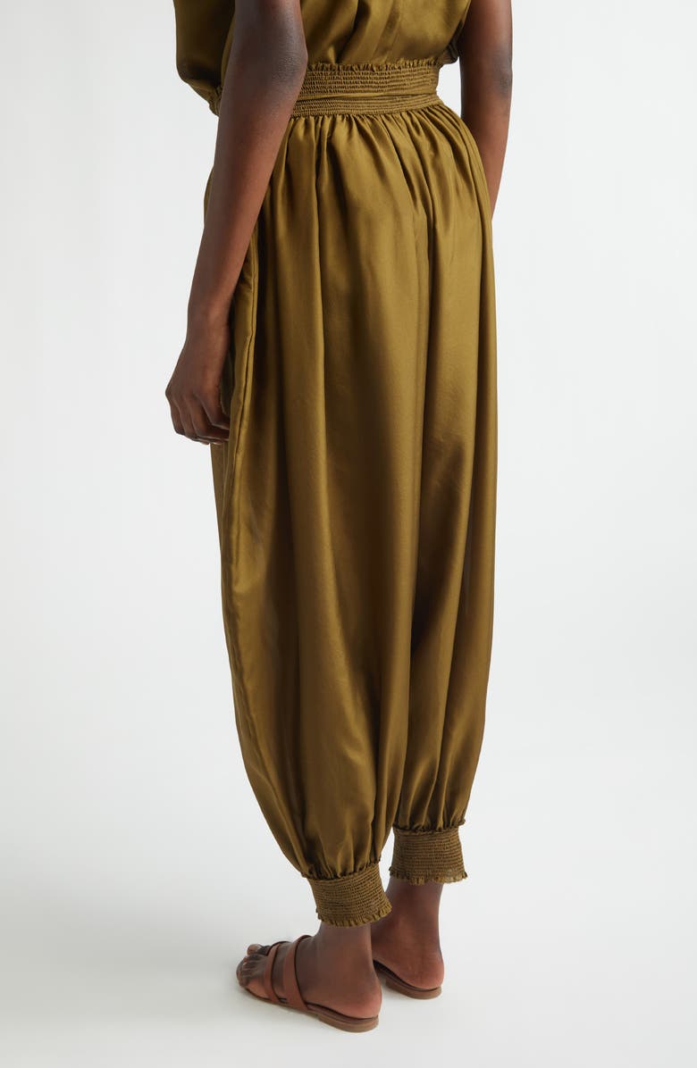 Zimmermann Mahon Silk Harem Pants, Alternate, color, Olive