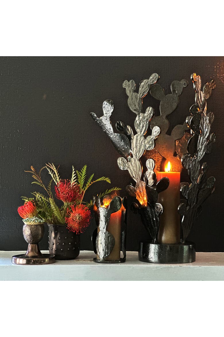 San Miguel Nopales Candleholder, Alternate, color, Grey