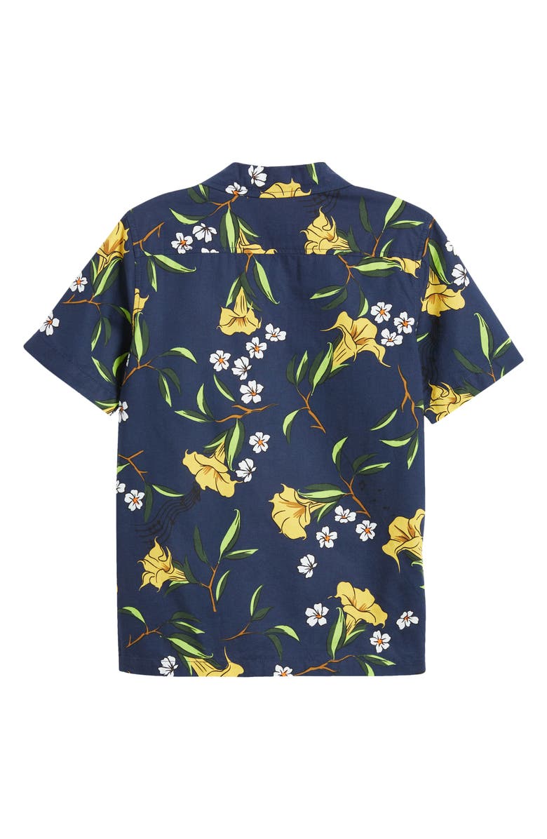 Vans Kids' Thompson Floral Short Sleeve Camp Shirt, Alternate, color, 