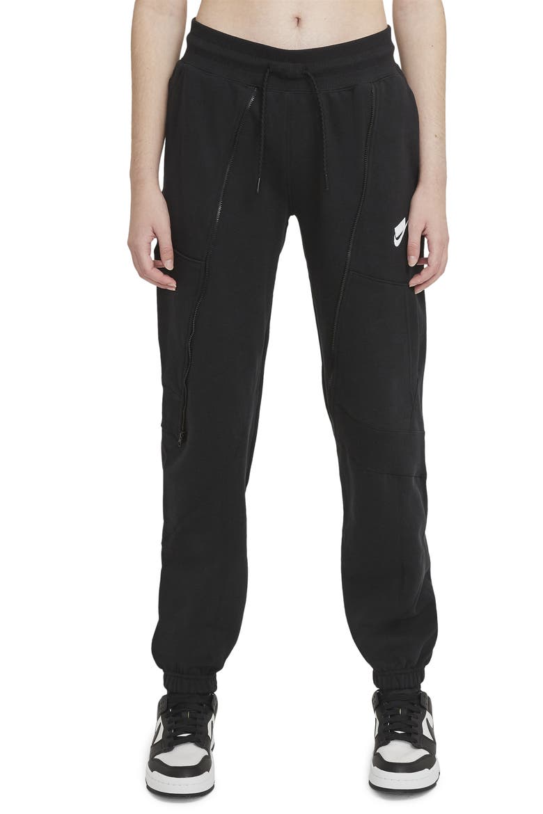 Sportswear Tapered Fleece Sweatpants, Main, color, BLACK/ WHITE