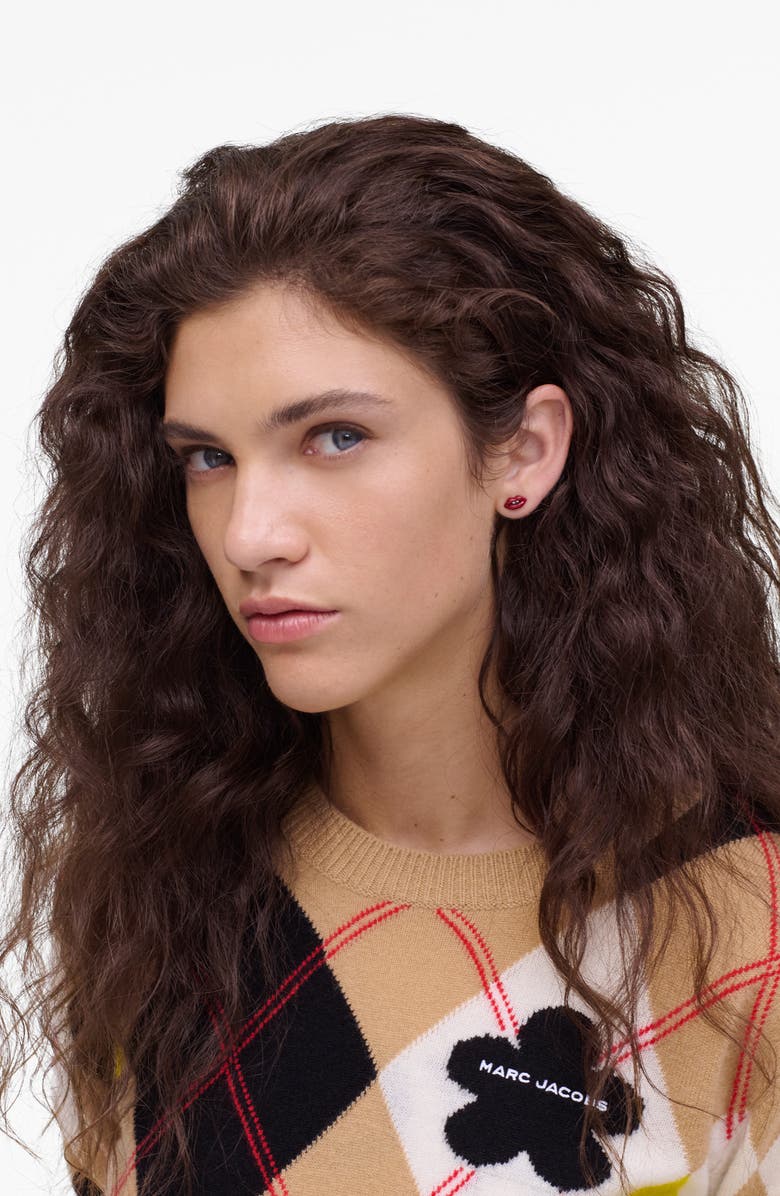 Marc Jacobs Lips Stud Earrings, Alternate, color, Gold/ Red