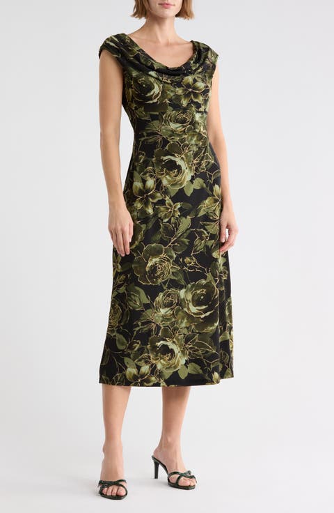 Cowl Neck Midi Dress