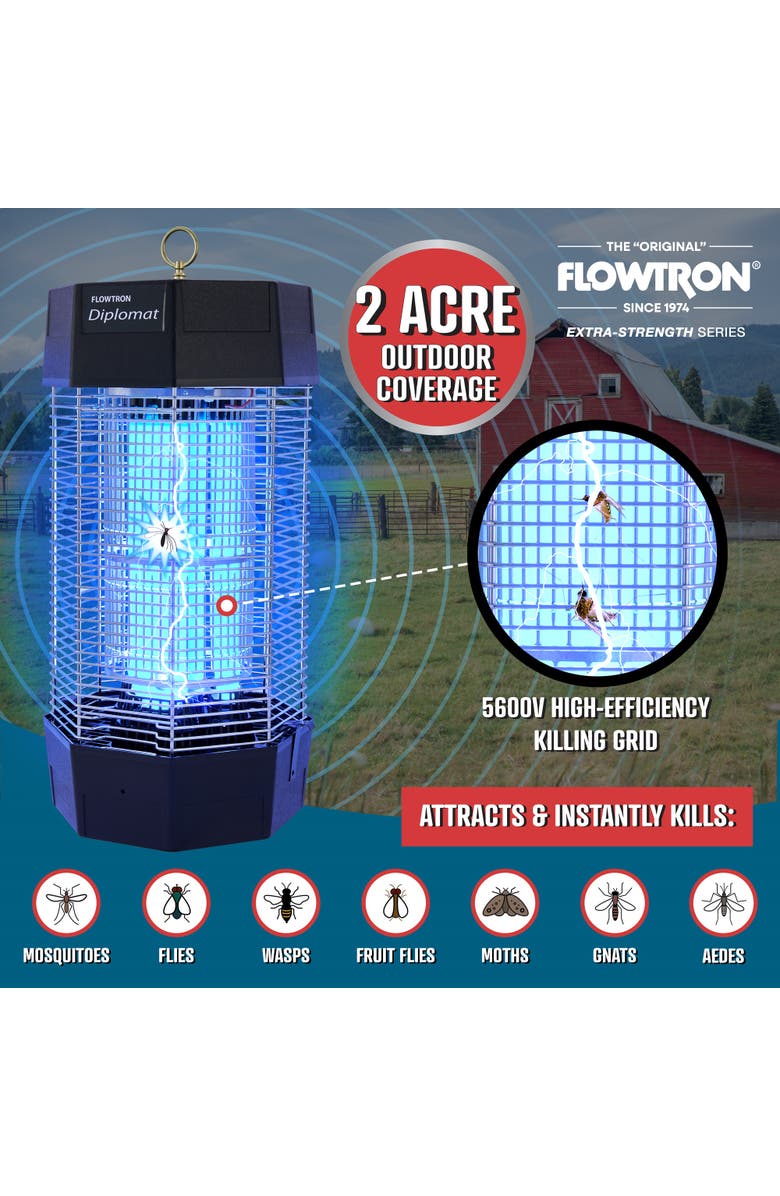 Flowtron Electric Bug Zapper 2 Acres / 2000 sq.ft,150W Indoor/Outdoor Bug Zapper w/Dual Lure Method, Alternate, color, Beige