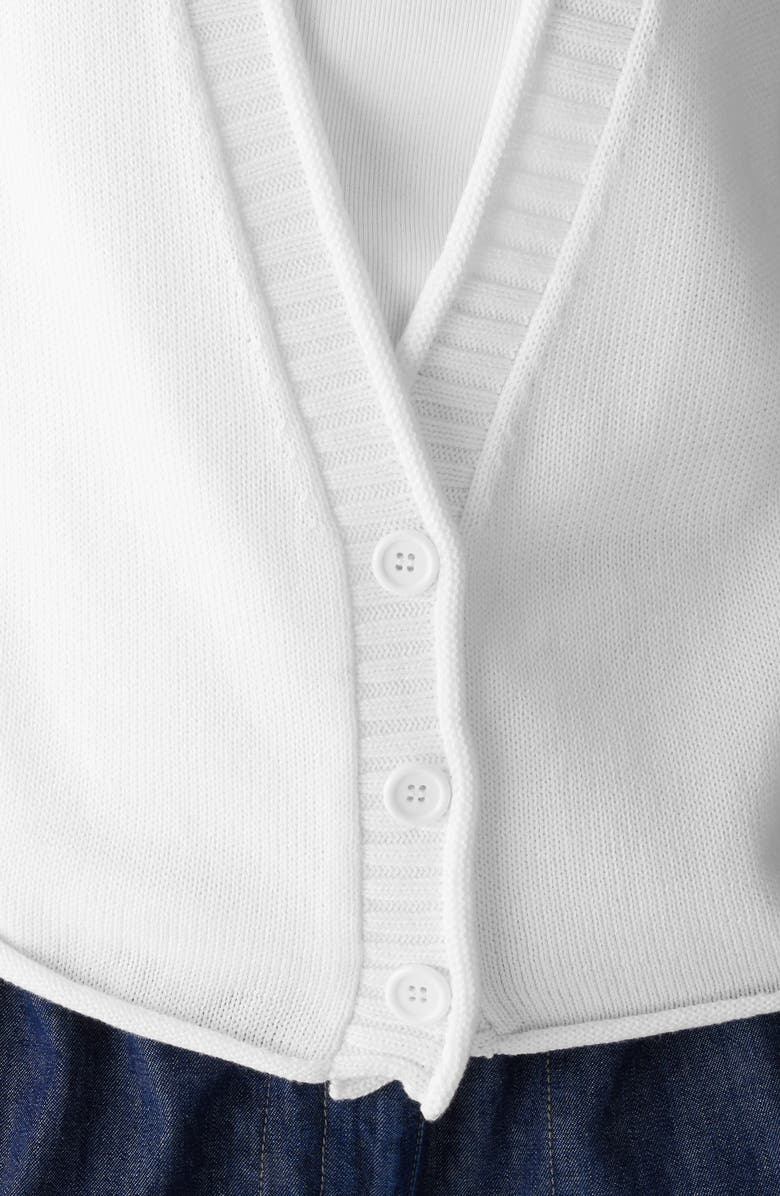 Eileen Fisher V-Neck Organic Cotton Blend Vest, Alternate, color, White