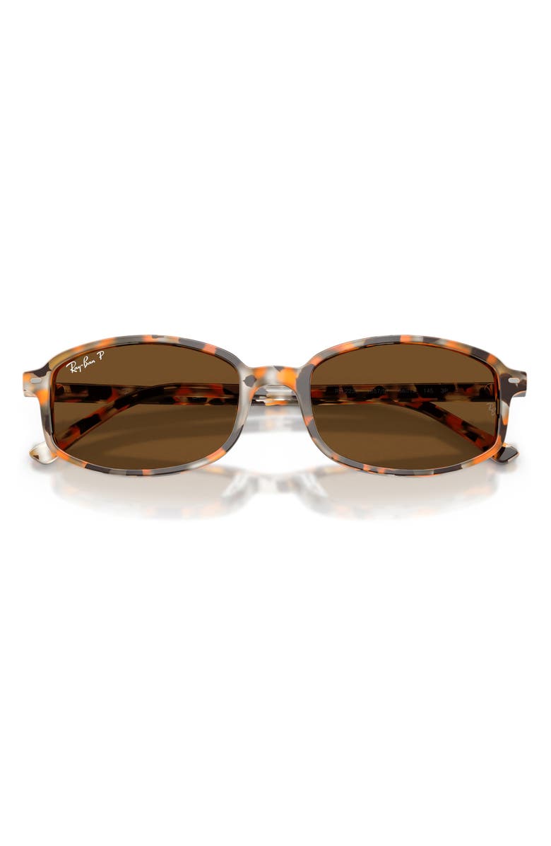 Ray-Ban 54mm Polarized Irregular Sunglasses, Alternate, color, Havana Brown Grey / Brown