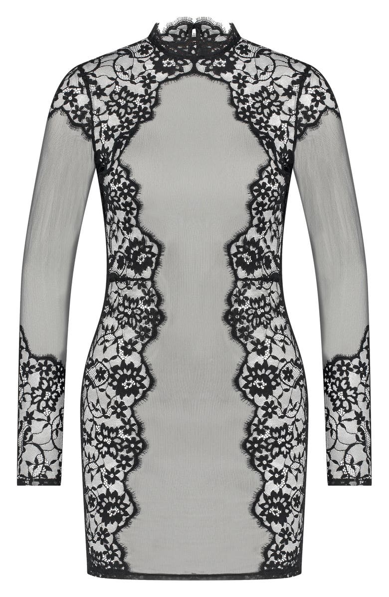 Hunkemöller Maya Long Sleeve Lace Chemise, Main, color,