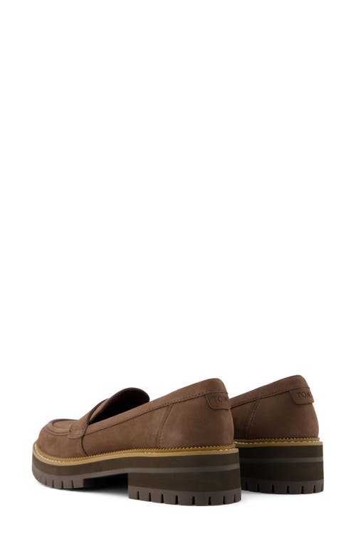 Toms Cara Platform Penny Loafer In Brown