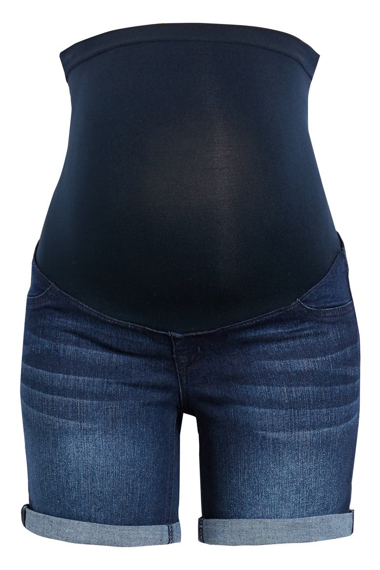 RE:Denim Cuff Maternity Shorts, Main, color, MARCO