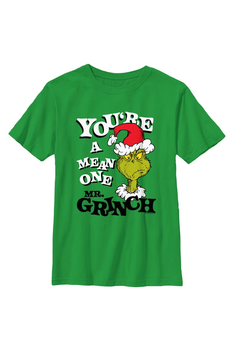 Boy's The Grinch Christmas Mean One  Graphic T-Shirt, Main, color, Kelly Green