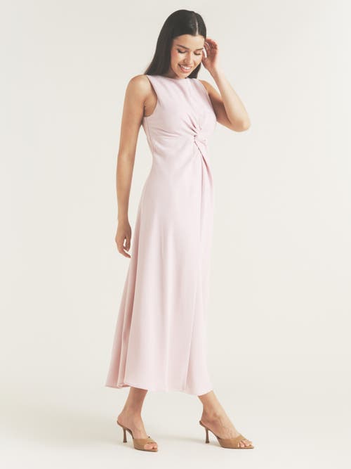 Six Stories Daphne Knot Detail Sleeveless Midi Dress In Pink