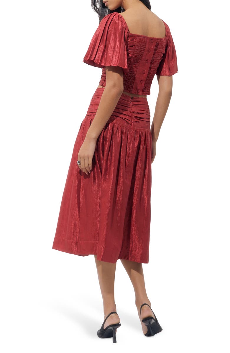 Adelyn Rae Selena Textured Taffeta Two-Piece Dress, Alternate, color, Dark Rust