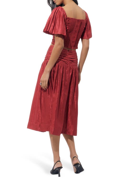 Adelyn Rae Selena Textured Taffeta Two-piece Dress In Burgundy