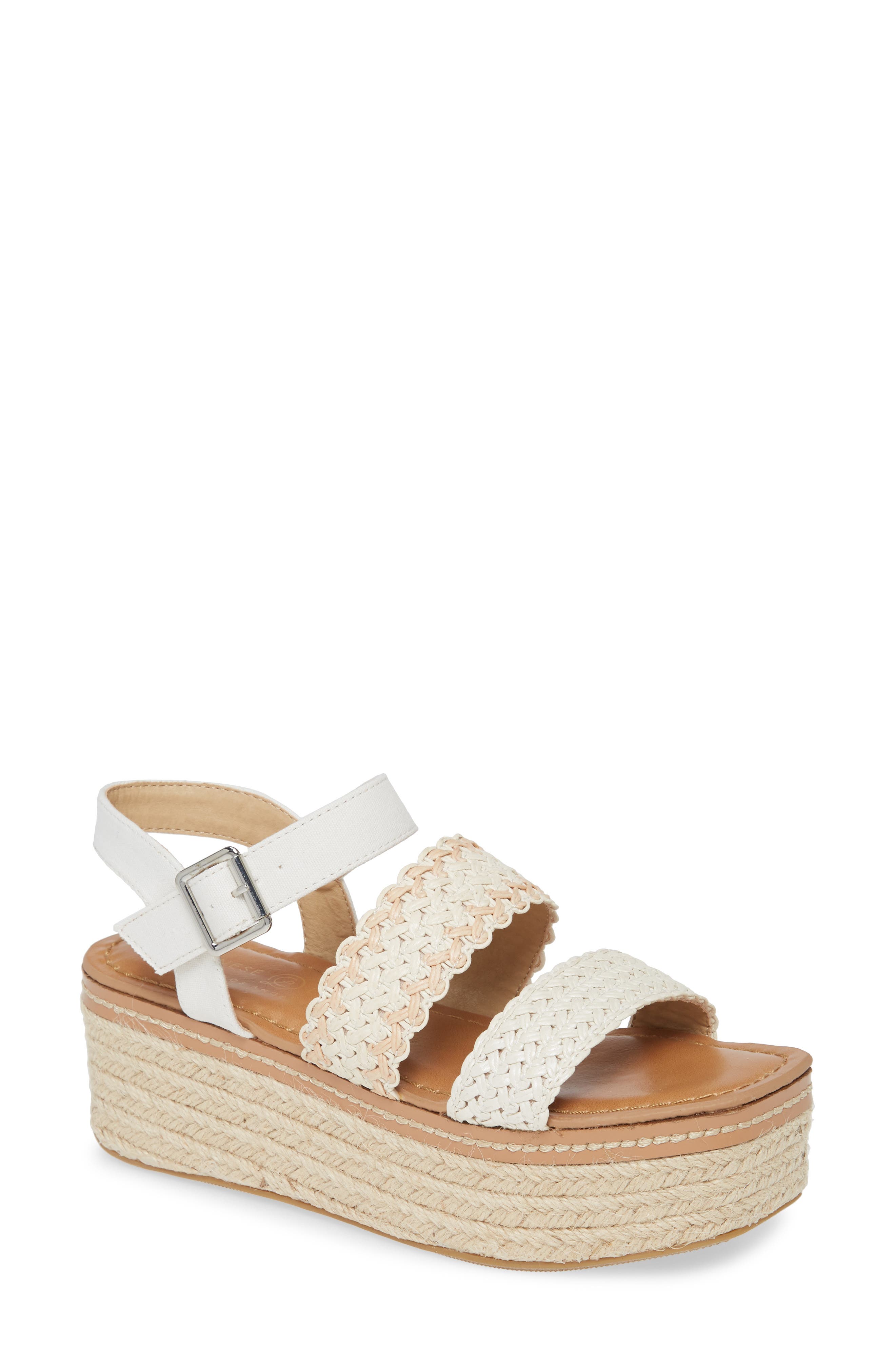 Zinger Platform Sandal, Main, color, CREAM CANVAS