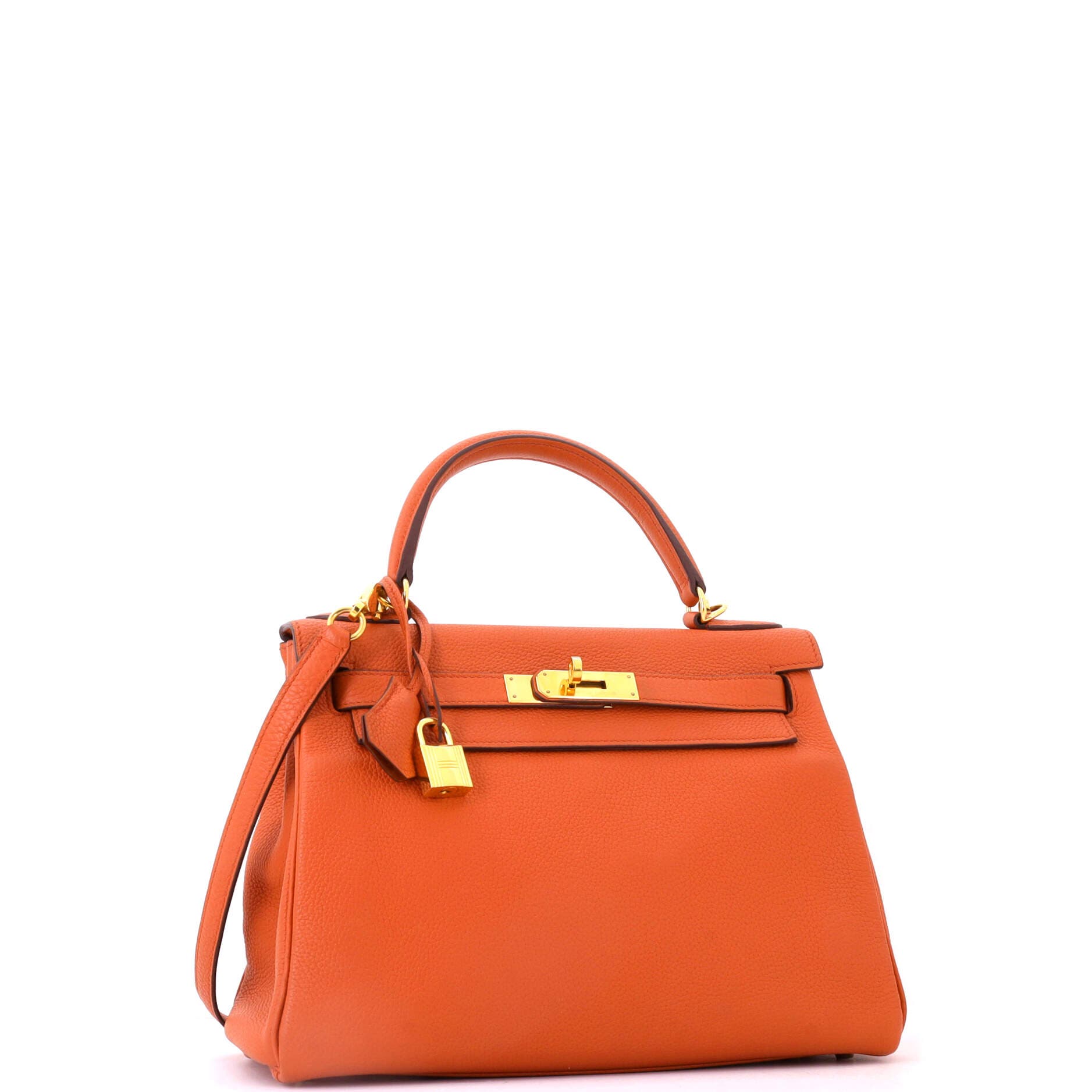 Kelly Handbag Orange Togo with Gold Hardware 28, Alternate, color, Brown