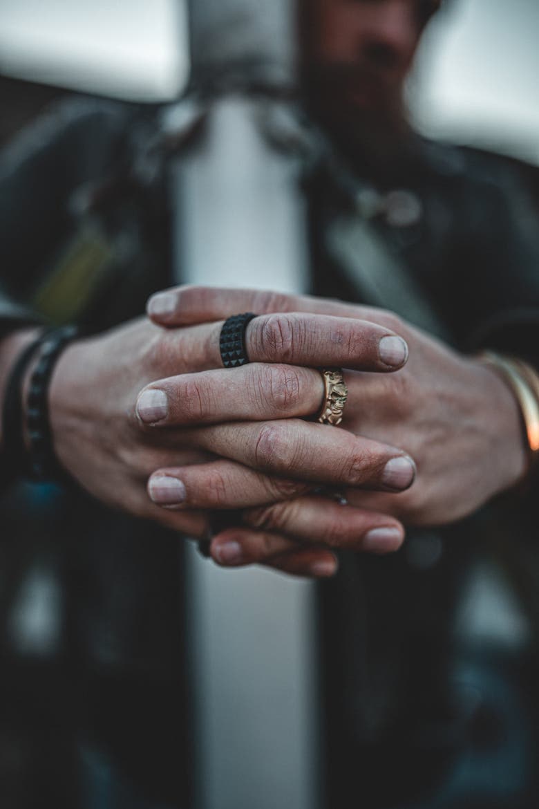 Punk Rock Ring, Alternate, color, Black