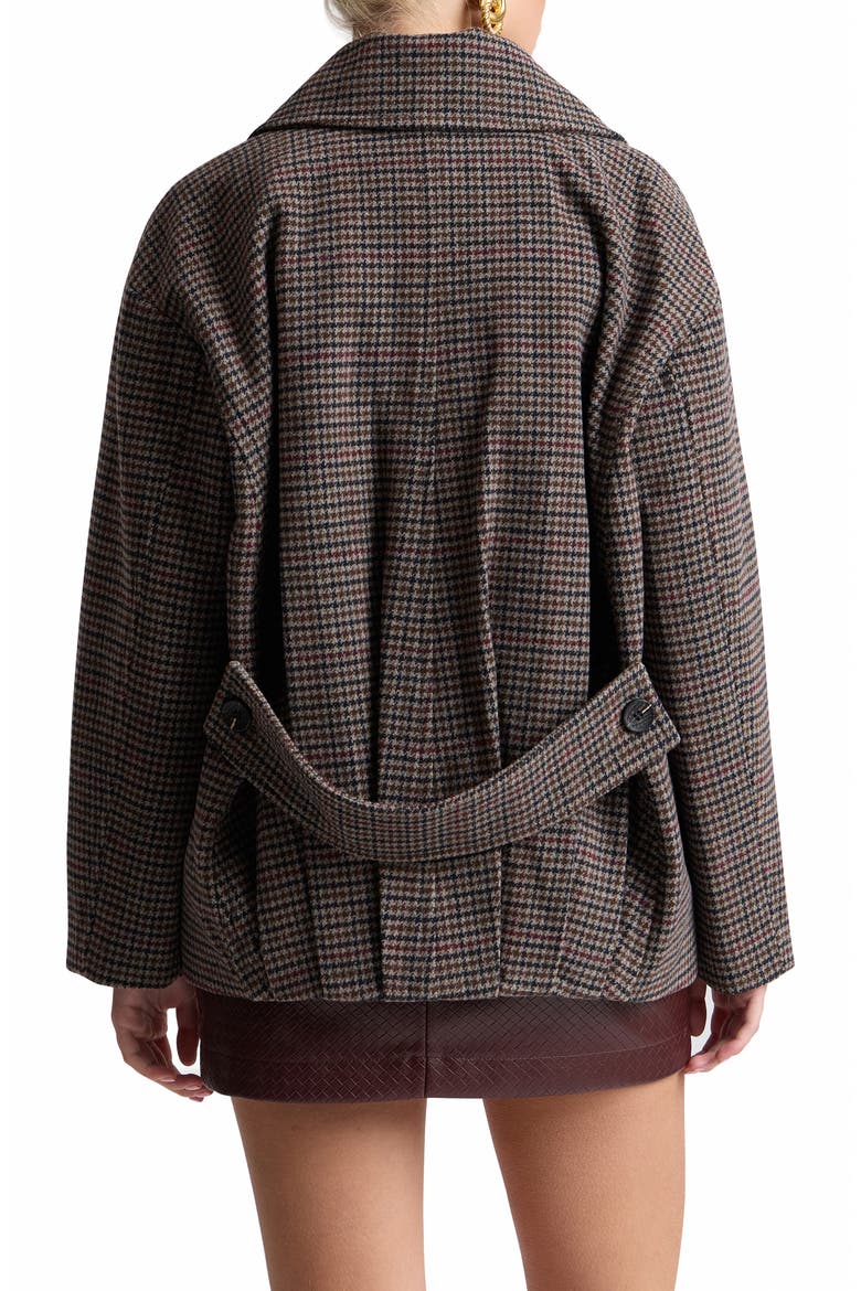 Houndstooth Peacoat, Alternate, color, NAVY - BROWN HOUNDSTOOTH