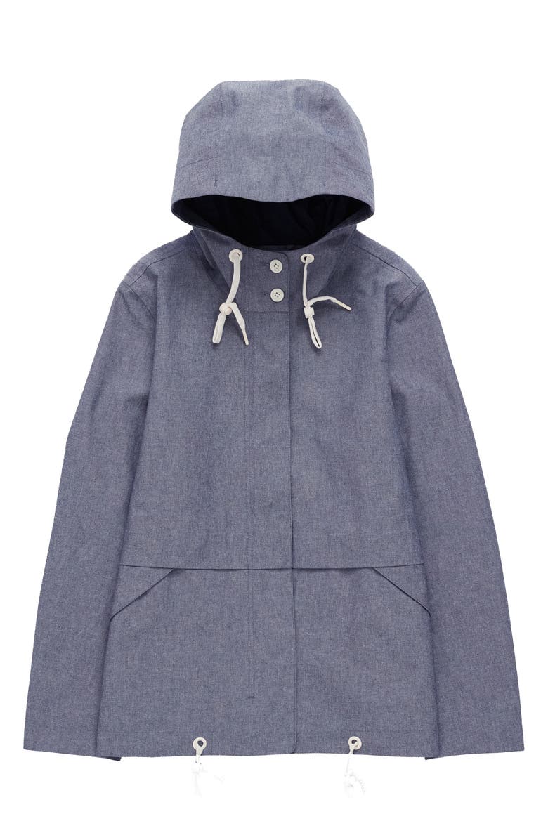 Seasalt Cornwall Blue Depth Waterproof Organic Cotton Jacket, Alternate, color, Light Wash Slub Chambray